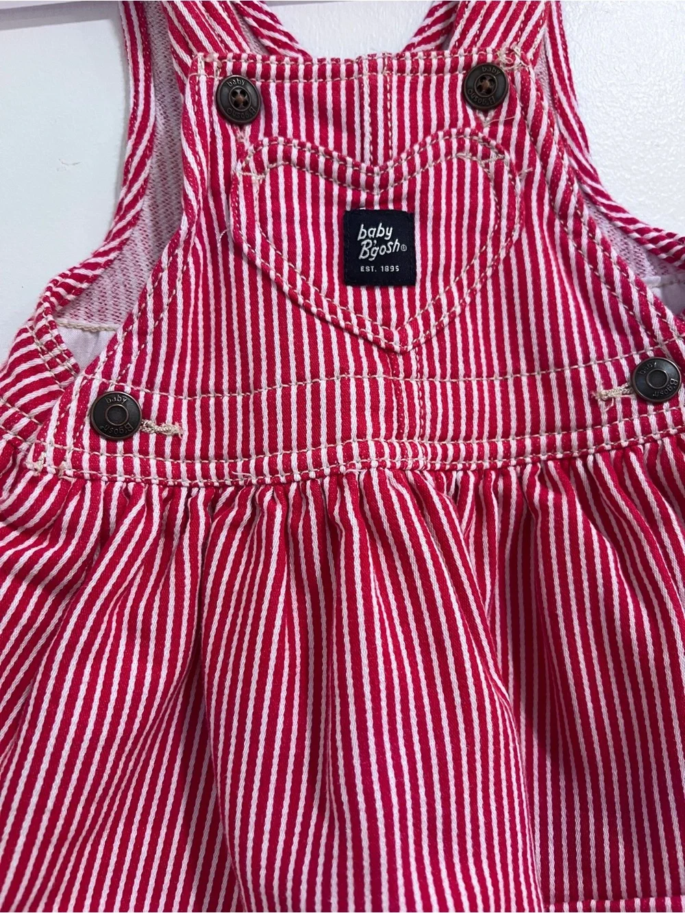 OshKosh B'gosh Red and White Striped heart Dress - 6 months